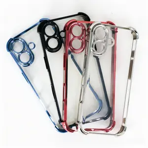 Plated 4-Corner Airbag Phone Cases for Apple iPhone 17 phone case /16 15 14/ iphone 13 phone case /12 11 Pro Plus Air|Shockproof Cover| Unisex Gift