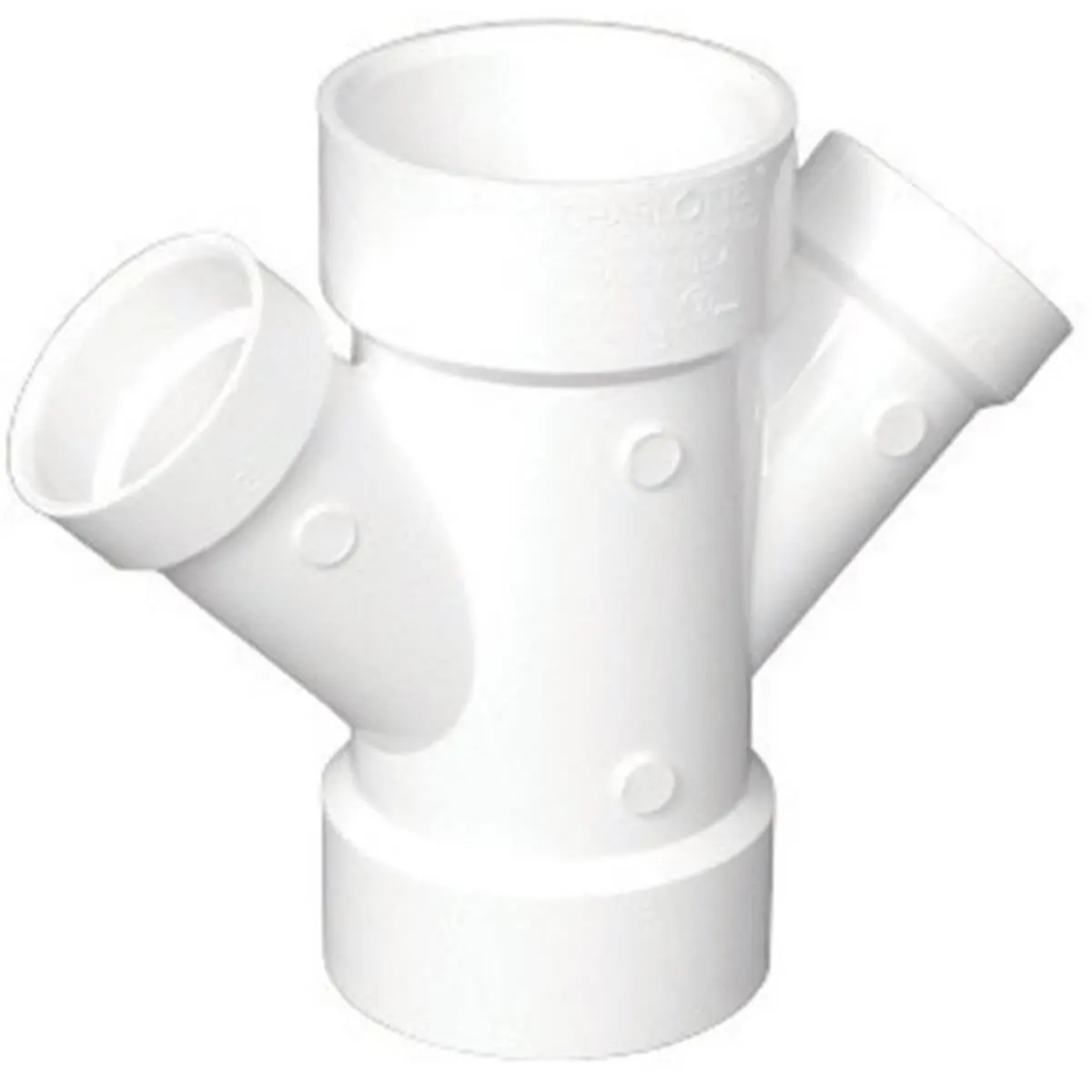 Charlotte Pipe & Foundry PVC006111200HA Schedule 40 PVC Double Wye DWV Fitting, 4 in., 11.8" L, 5.3" H, High Tensile Strength, Highly Durable, Impact Strength, Better Sound Deadening, Easy to Install, Double Y Fitting, Sanitary Drain