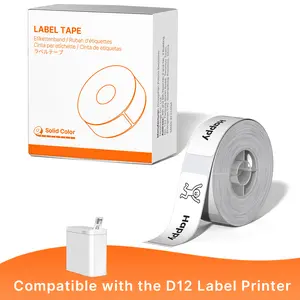 Compatible D12 Label Maker Refill Tape (Label Only), 15x40mm(0.59"x1.57"), 125 Tapes/Roll. outdoorfun