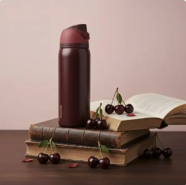 (Limited Edition) Owala Freesip Insulated Stainless Steel Water Bottle-Black Cherry 32oz, Water Bottle Bpa-Free Sports 32 Oz
