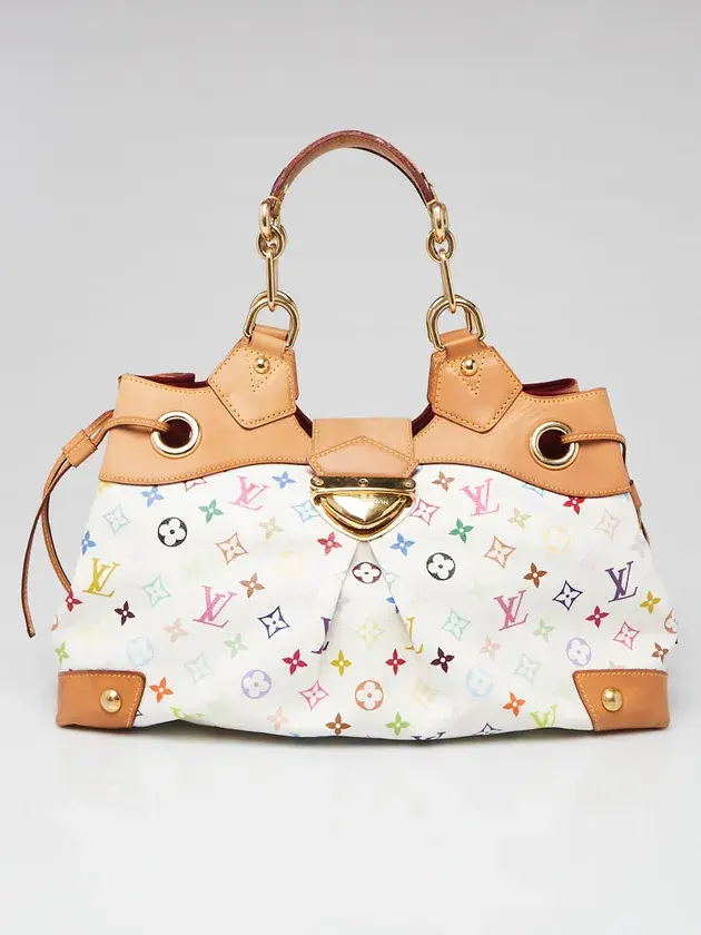 Pre-owned Louis Vuitton Leather Shoulder Bags White Monogram Multicolore Ursula Bag Z 1561