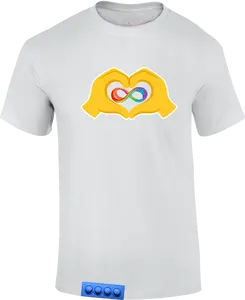 Adult/White tee/ Blue pop it