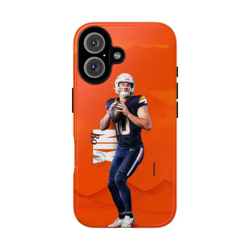 Bo Nix Phone Case Two-In-One Drop-Resistant Mobile Phone Case Protection, Shockproof For IPhone 17-12, Pro Max, Pro Plus, and Samsung S25 24 23 Safety Case