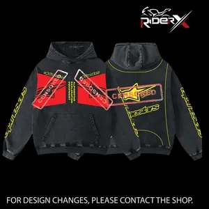 Alpinestar2 Sport Racing Retro Acid Washed Hoodie Motor World Champion Enthusiast Apparel Streetwear Racing Team Super Motorsports Clothing Motobike Riders Supermotor Off-Road Dirt Bike Fan Gear Cotton For Motor Fan