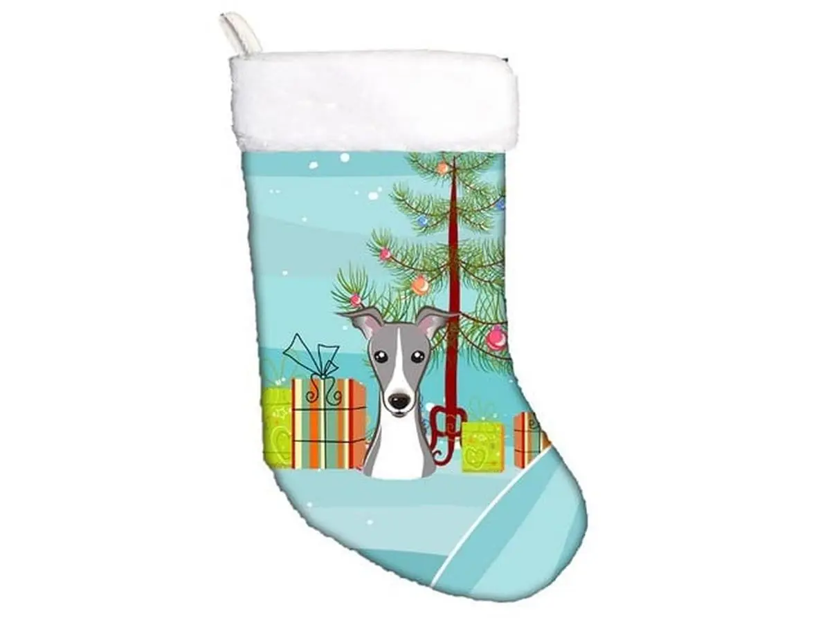 Christmas Tree & Italian Greyhound Christmas Stocking