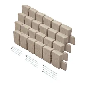 VEVOR Faux Stone Landscape Edging, 47.2 x 9 in Realistic Lawn Edging, Flexible Brick-Sized Garden Edging Border with Anchoring Spikes, Fade-Resistant Yard Edging for Driveways Walkway Beige