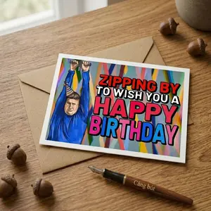 Zipping By To Wish You A Happy Birthday Tim ITYSL Card - Zipline I Think You Should Leave Birthday Card - Funny Birthday Card For Fans - Greeting Card - Birthday Gift