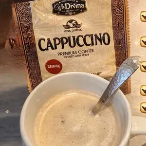 Vida Divina - Cafe Divina- Cappuccino Organic Reishi infused Arabica coffee bean- Instant Coffee with Non-Dairy Cream