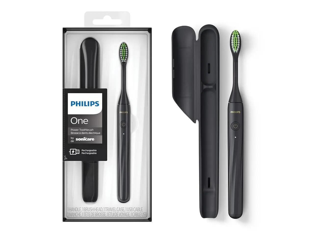 Philips One by Sonicare Rechargeable Toothbrush, Shadow, (HY1200/26) Philips One by Sonicare Rechargeable Toothbrush, Shadow, (HY1200/26)