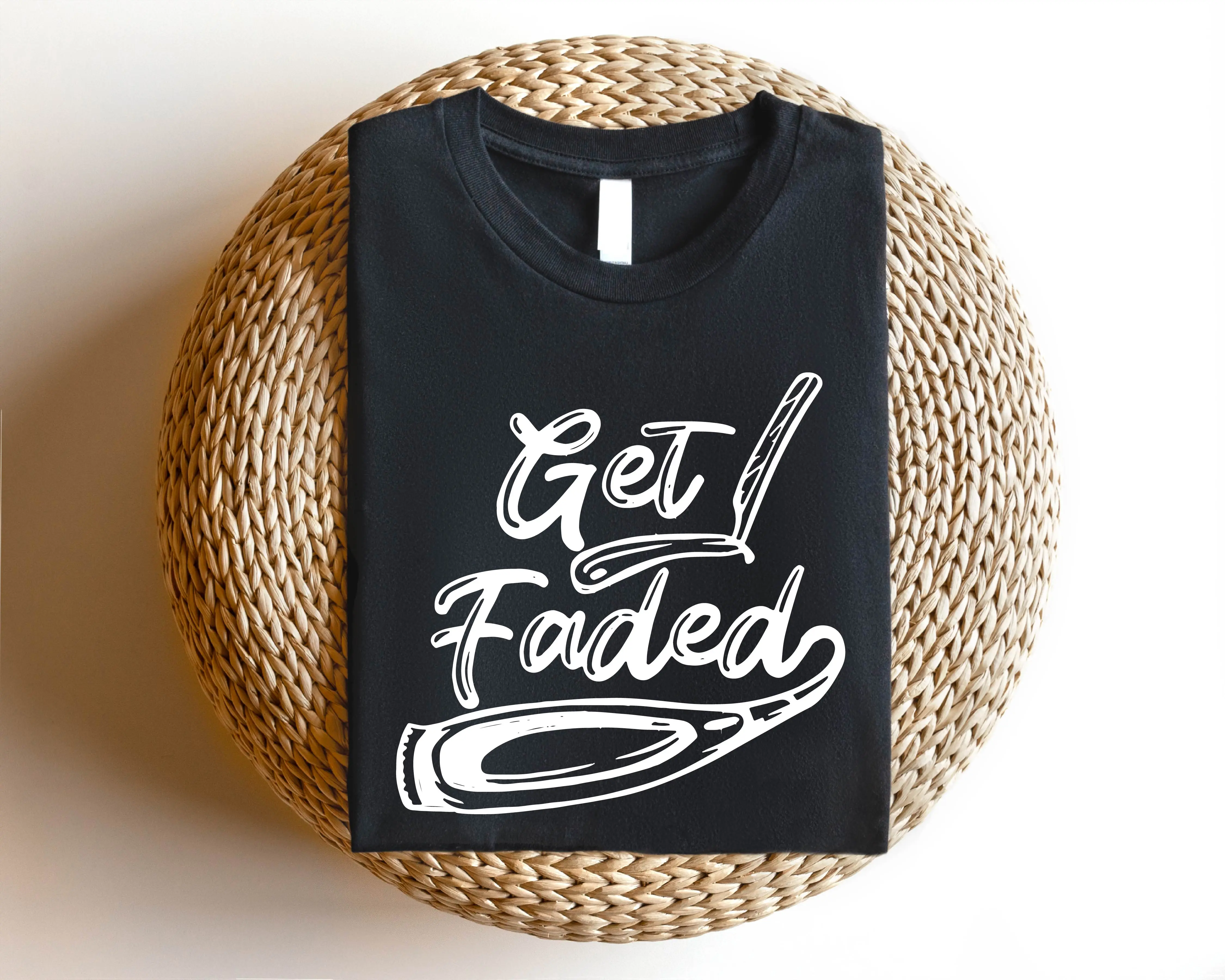 Barber Get faded T-shirt, Hairstylist Cool Gift Tee, Clippers Funny Shirt, Barber Tools Short Sleeve, Barber Shop T-shirt, Cosmetologist Gift Tee.