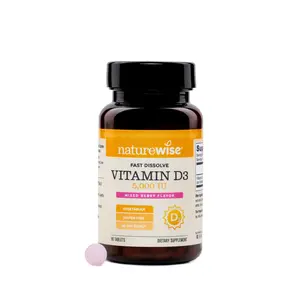 NatureWise Vitamin D3 Sublingual Tablets - Fast Dissolve D3 for Immune & Bone Support - Berry Flavor - Sugar Free, Non-GMO, Gluten Free, USA Manufactured