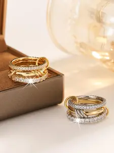 Elegant Four-ring Design Ring, Fashion Jewelry for Party, Daily Clothing Decor, Trendy All-match & Exquisite Jewelry for Birthday Gift