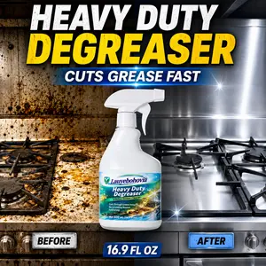 Lauyebohovia 16.9 FL OZ Kitchen Cleaner & Degreaser Spray, Lemon Scent Antibacterial Grease Remover, No Residue Multi-Surface Cleaning Spray for Stove, Countertop, Sink & Home