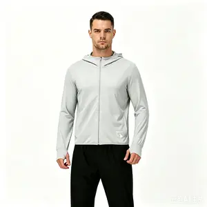 Men Casual Sun Protection Hooded Shirt Breathable Long Sleeve Outdoor Sports Jacket Lightweight Men Sun Shield Jacket UPF 50+  Travel Outdoor Top