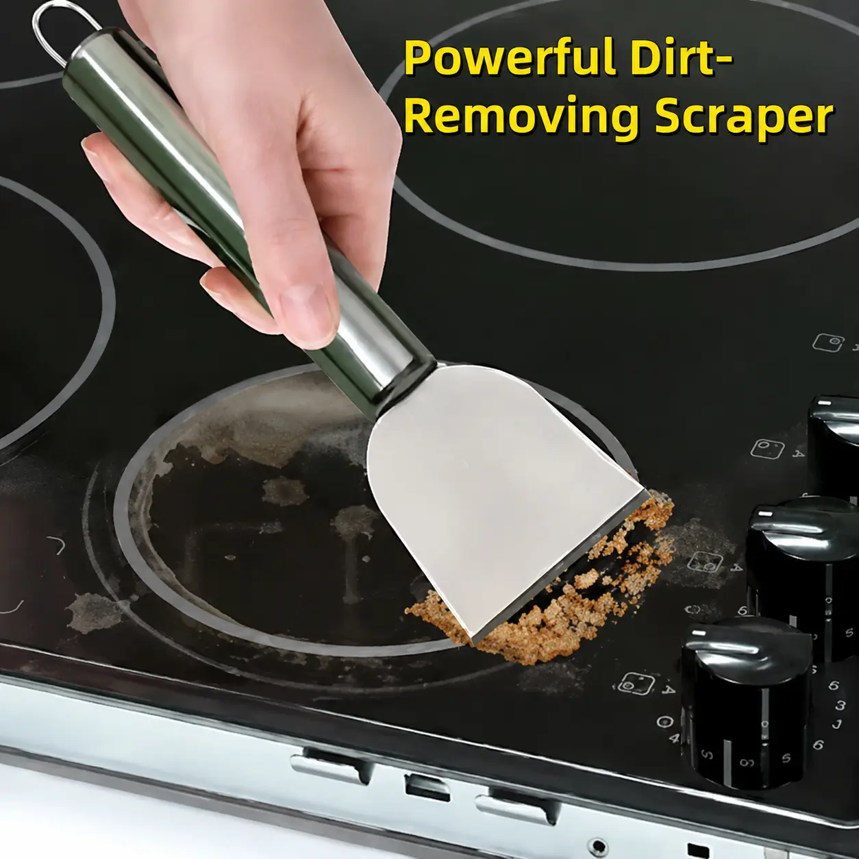 Stainless Steel Scrapers, Cleaning Scraper Tool, Paint Scrapers, Multifunctional Metal Scraper Tools for Cookware, Stovetop, Adhesive, Oven Racks, Grout, Grill, Glass, Kitchen & Home
