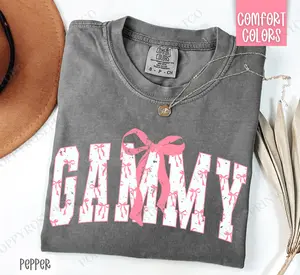Pink Gammy Bow Shirt Comfort Colors, Women's Tee, Cute Women's Tshirt