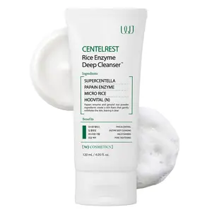 WJ Cosmetics Centelrest Rice Enzyme Deep Cleanser – Hydrating Foaming Face Cleanser, Pore Cleansing Wash for Sebum Control and Blackhead Removal with Centella Asiatica and Papain Enzyme (4.05 fl. oz)