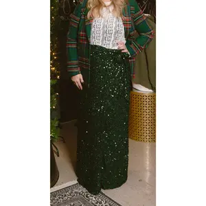 Korina Sequin Wrap Maxi Skirt