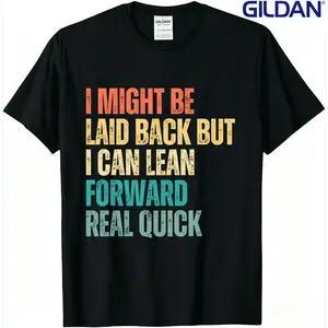 Gildan 5000 Funny Gamer T-Shirt | I Might Be Laid Back Graphic Tee | S-4XL Plus Size | Lean Forward Retro Gaming Shirt | Premium Heavy Cotton | Trending TikTok Shop Viral Top | Unisex Humor Streetwear | Classic Fit