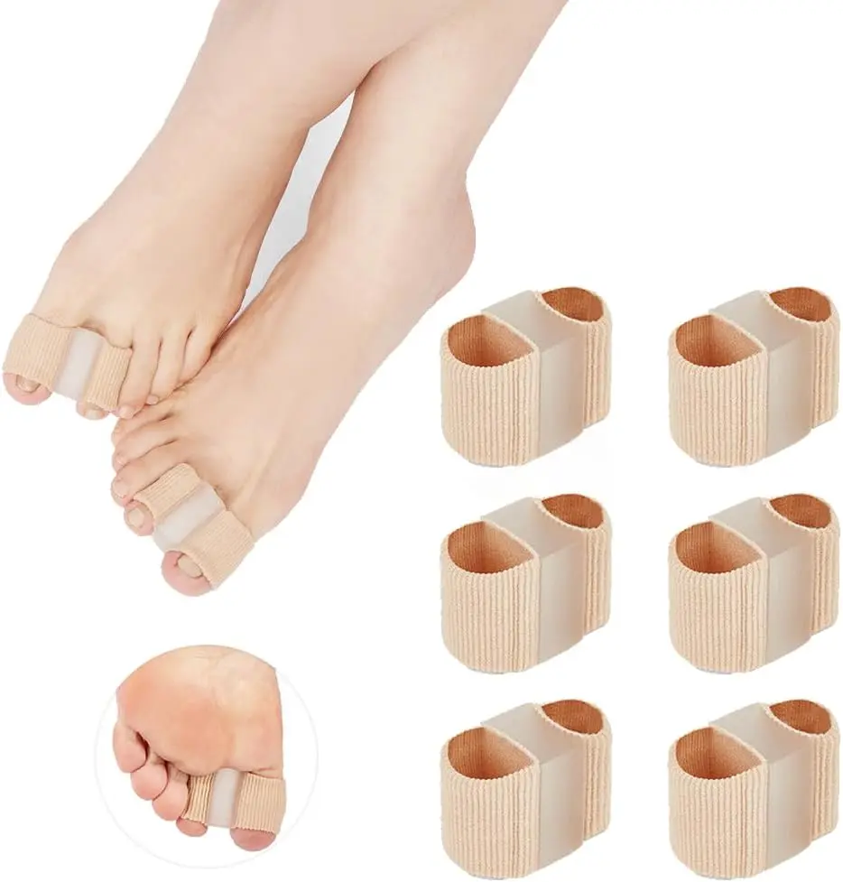 6 PCS Gel Bunion Toe Separators with 2 Loops for Overlapping Toes Gel Toe Spacers Bunion Corrector for Feet, Hammer Toe Straightene for Women Men