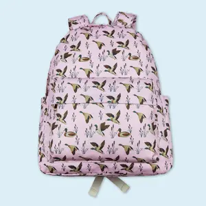 Mallard duck hunting season kids pink backpack