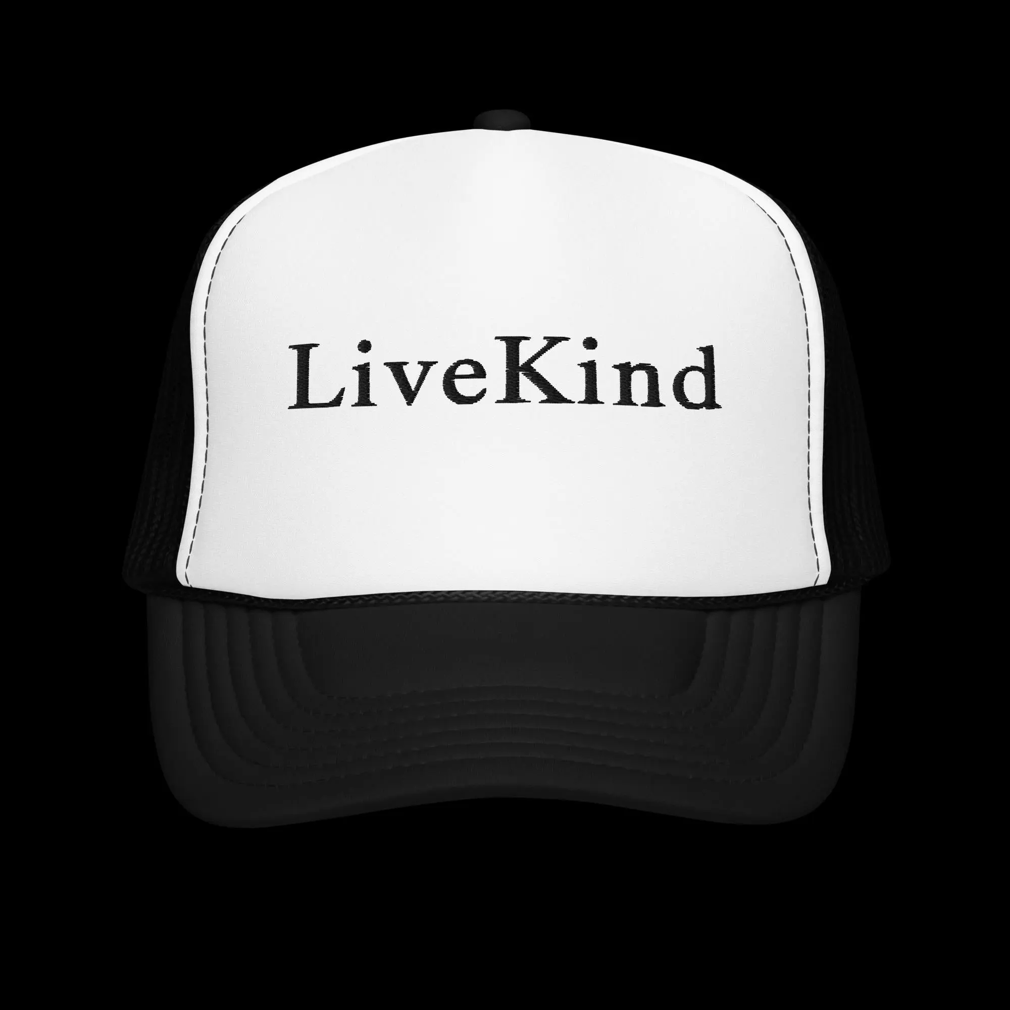 LiveKind Foam Embroidered Logo Trucker Hat