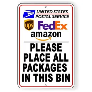 Aluminum Deliver All Packages Bin Designated Drop Off Point Only Durable Heavy Duty Mail Sorting Organizer for Home Office Use