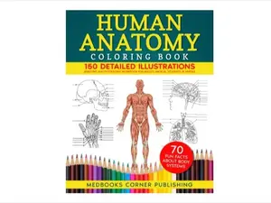 Human Anatomy Coloring Book: 150 Detailed Illustrations & 70 Fascinating Facts in an Anatomy and Physiology Workbook for Adults, Medical Students, & Nurses Focused on Advanced Body Systems Learning