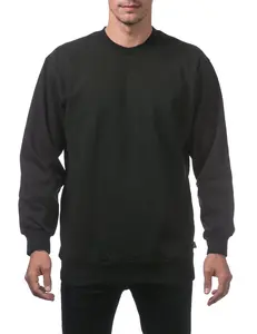 Pro Club Men's Heavyweight Crew Neck Fleece Pullover Sweater - Black - Medium