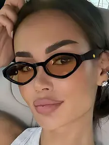 Unisex Y2K Oval Frame Glasses, Retro Chic Style, Durable Streetwear Accessory, Perfect for Daily Wear, Parties, Beach Holidays