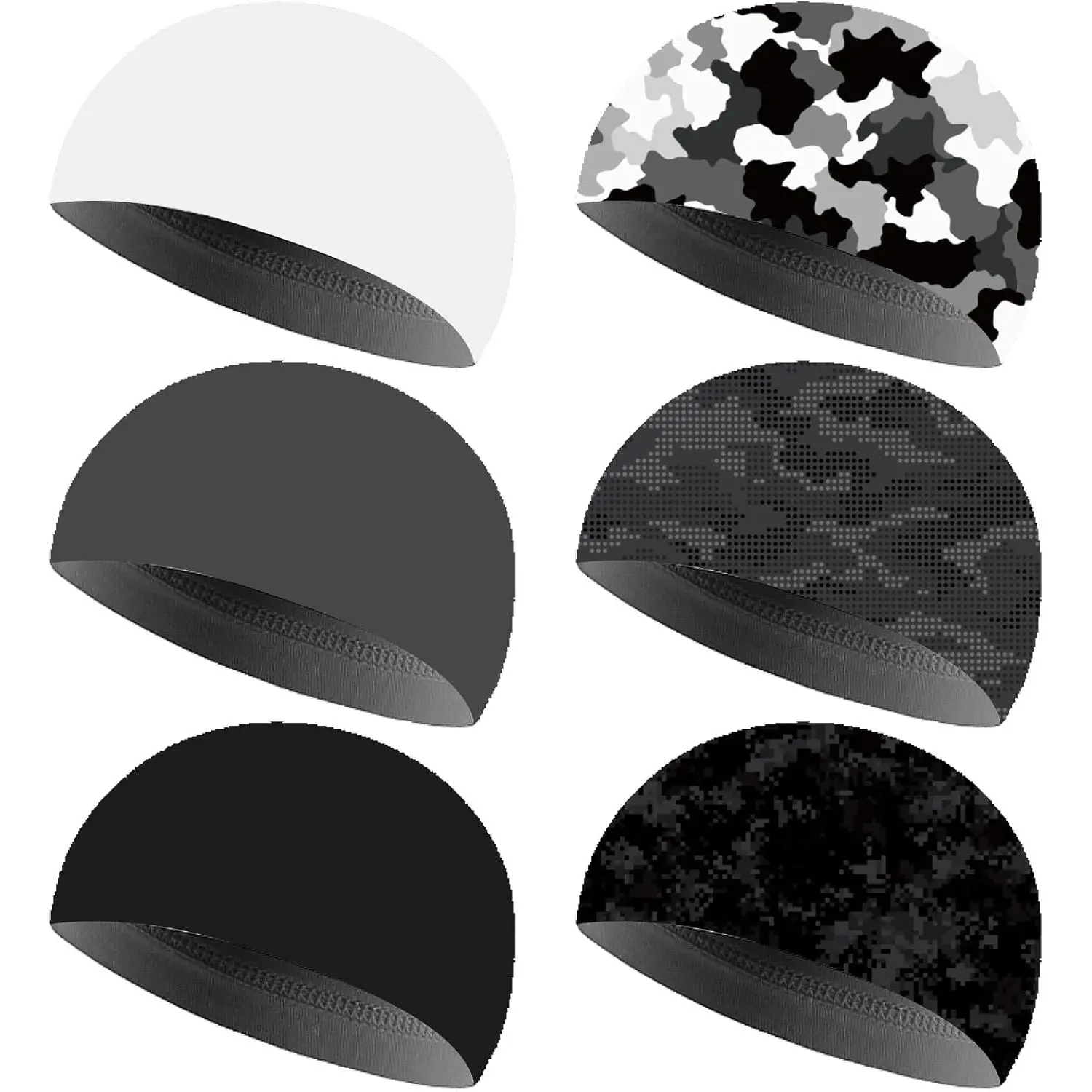 6 Pieces Cooling Skull Caps Helmet Hard Hat Liner Sweat Wicking Running Beanie Cycling for Men Women