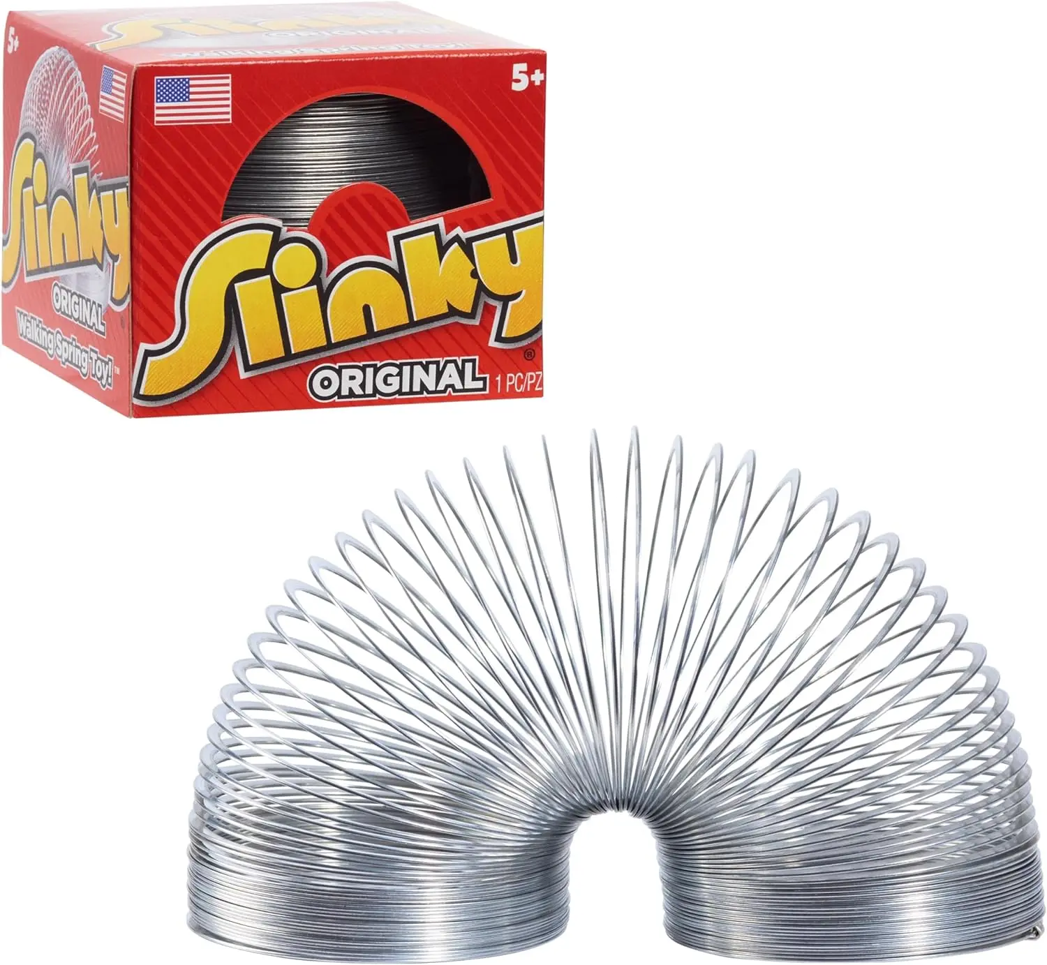 The Original Slinky Walking Spring Toy, 2.75-Inch Diameter Metal Slinky, Fidget Toys Just Play
