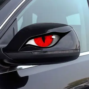Domineering personality horror car sticker Raptor eye car rearview mirror decorative sticker Waterproof sunscreen scratches creative sticker