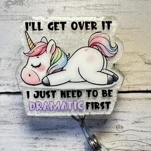 Badge Reel Need to be Dramatic First ID Holder Retractable Nurse Healthcare Reel Clip Medical Worker Funny Personalized Custom Dark Humor