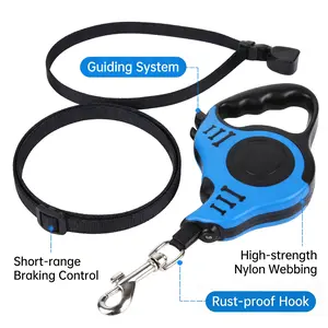 Retractable Lockable Dog Leash, Anti-Pull Automatic Extending Pet Walking Rope for Outdoor Daily Dog Walking