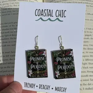 Mini Book Earrings | The Promise of Peridot | Vampire | Romance | Fantasy