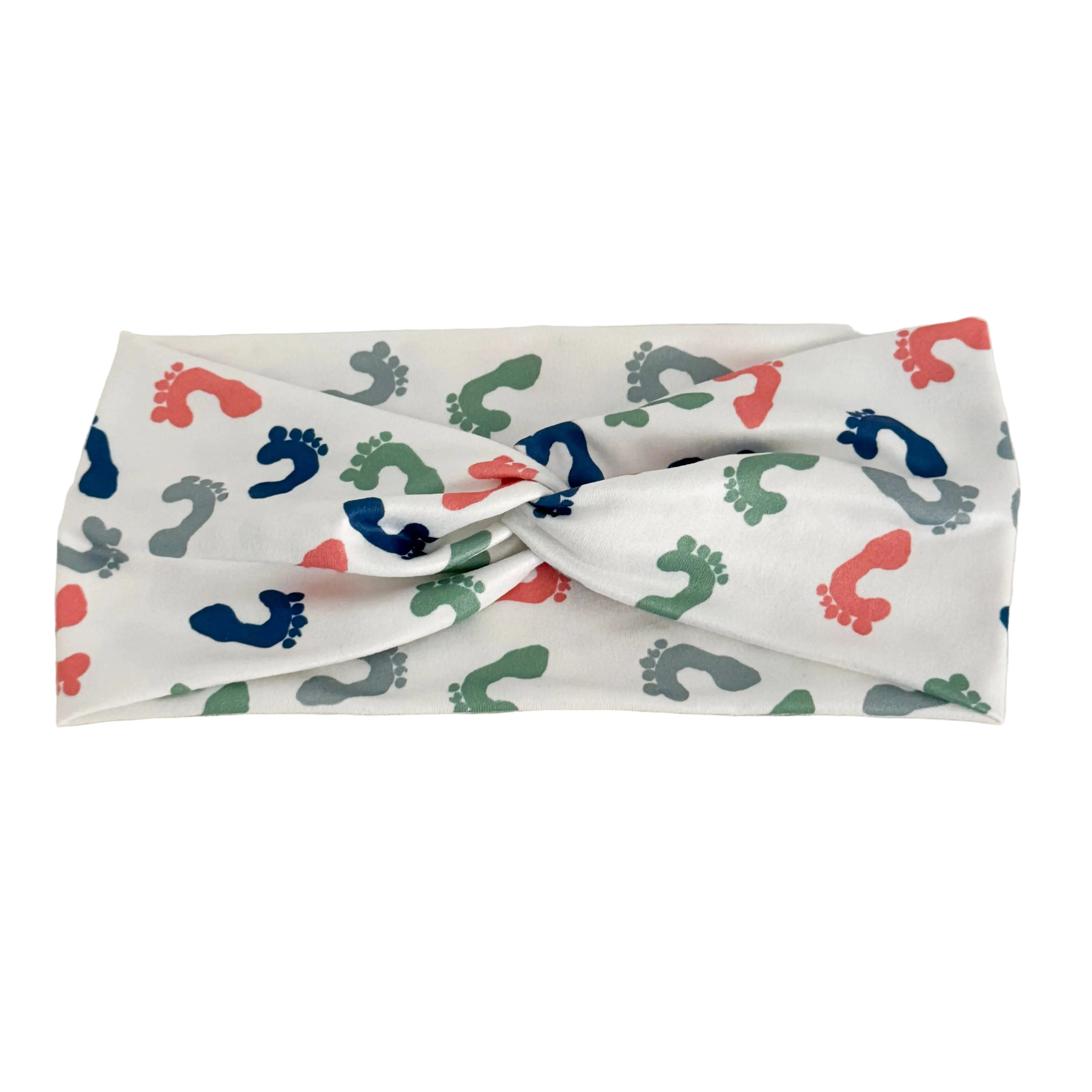 Handmade Baby Feet Nurse Headband - 1-Size, Stretch-Fit Fabric Hair Accessory for Labor & Delivery