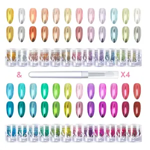 High Diamond Nail Art Powder Set, DIY Manicure Kit for Beginners & Professionals, Mirror Finish, 6/12/28 Pieces, Non-Toxic