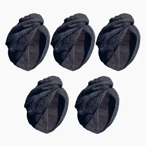 (5 Pack) Hair Drying Towel - Charcoal