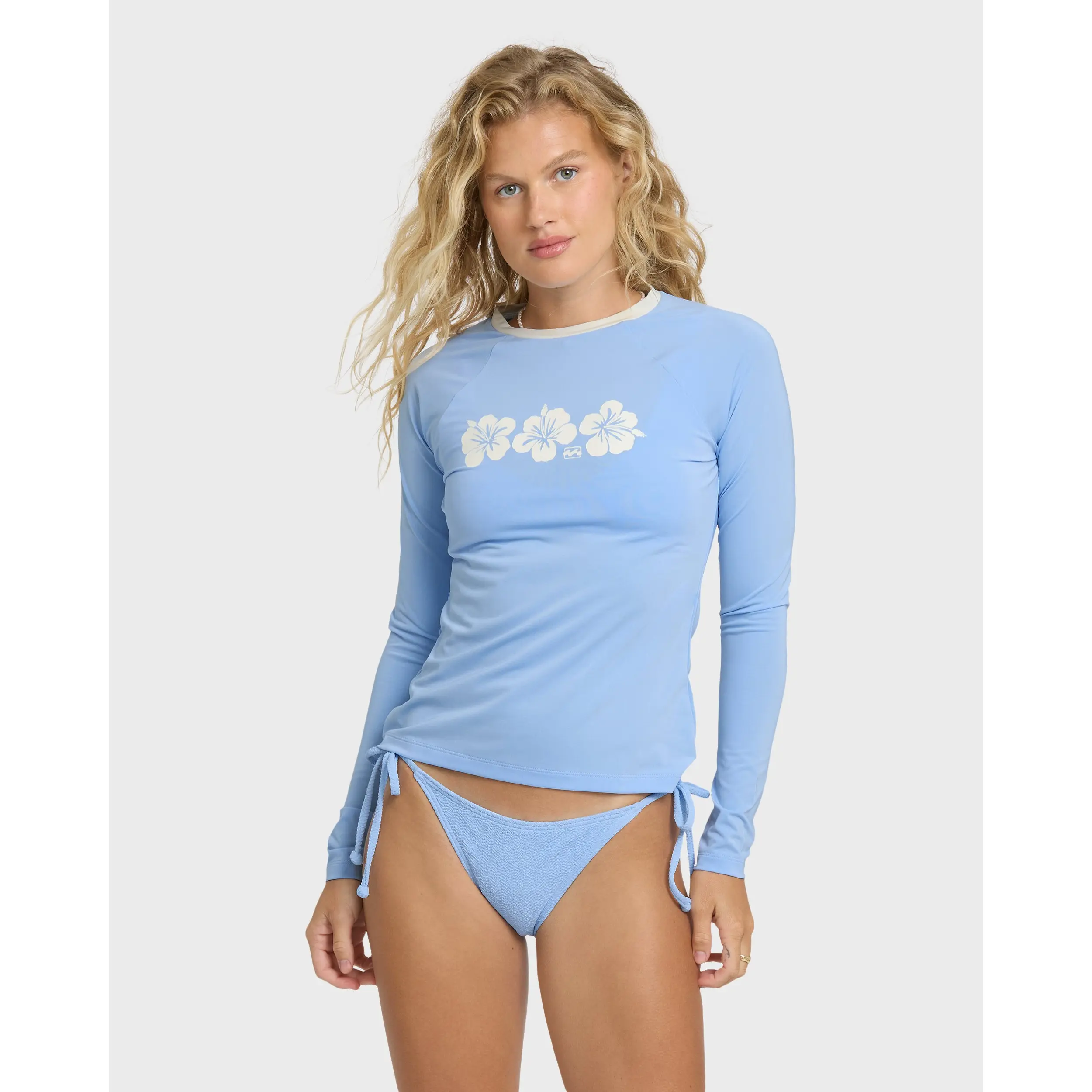 Simply 50 UPF Long Sleeve Crop Rashguard - Blue Bell