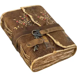 Tree of Life  Journal - Antique Handmade Deckle Edge Vintage Paper  Print Bound Journal - Book of Shadows Journal -  Sketchbook - Drawing Journal -   (7x5)