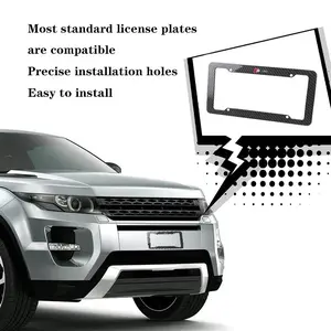 Hot-selling carbon fiber textured plastic license plate frame, black aluminum alloy metal license plate holder, suitable for Audi Audi S line TT Q2 Q3 Q5 Q7 Q8 A3 A4 A5 A6 A7 R8 B5 B6 B7 B8 C5 C6 C7 V8