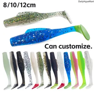 TPR Floating T-Tail Soft Lure, Dual Color 8cm/10cm/12cm Fishing Bait
