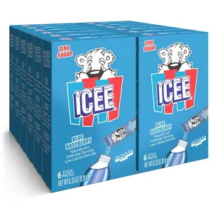 ICEE Singles To Go Water Drink Mix - Powder Sticks, 12 Boxes with 6 Packets Each - 72 Total Servings, Blue Raspberry, Pack of 12