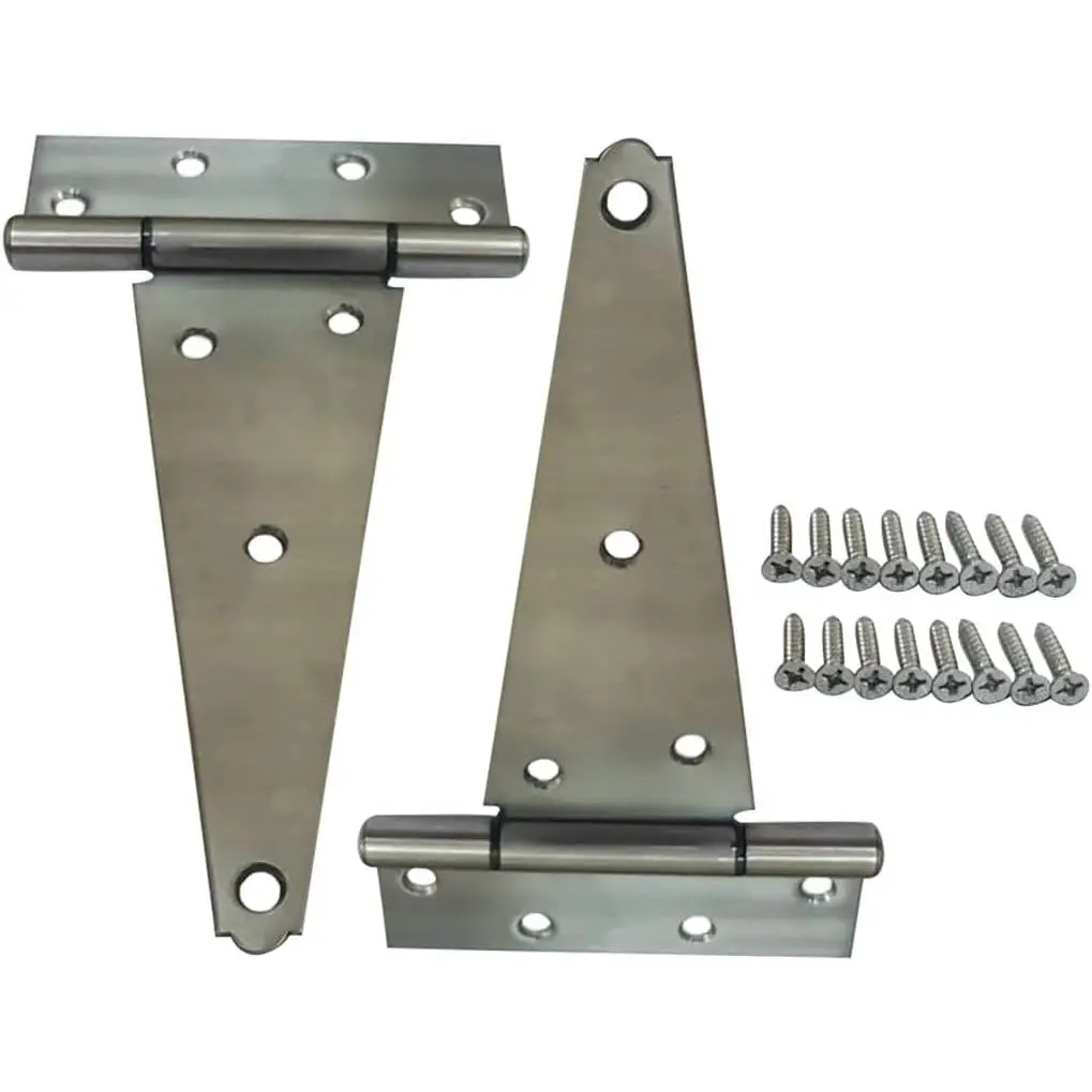 Stainless Steel Extra Heavy Tee Hinge, (2pack(8"), Stainless Steel)