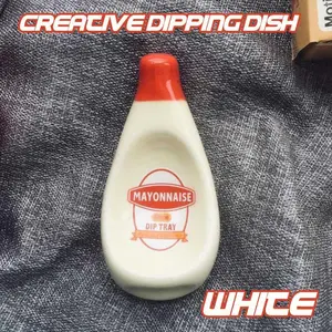 Creative Ceramic Dipping Sauce Dish Bowl, Chip Dip Bowl, Soy Sauce Dip Plate, Microwave Safe, Dishwasher Friendly, Reusable, Perfect Gift for Holidays