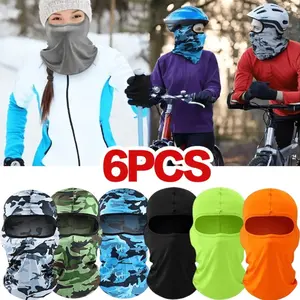 6pcs Full Face Mask Scarf Mask UV Protection Face Breathable Sun Protection Breathable Bandanas Cooling Balaclava Sun & Wind-proof for Cycling Running Skiing Fishing Hiking Cycling