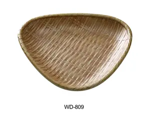 Yanco WD-809 1 in. Wooden Triangular Plate, Bamboo-Look Finish - Pack of 24