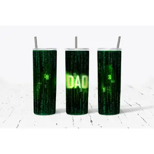 Dad Matrix, 20oz or 30oz, Sublimation, Tumbler, Drinkware Flasks Plastic
