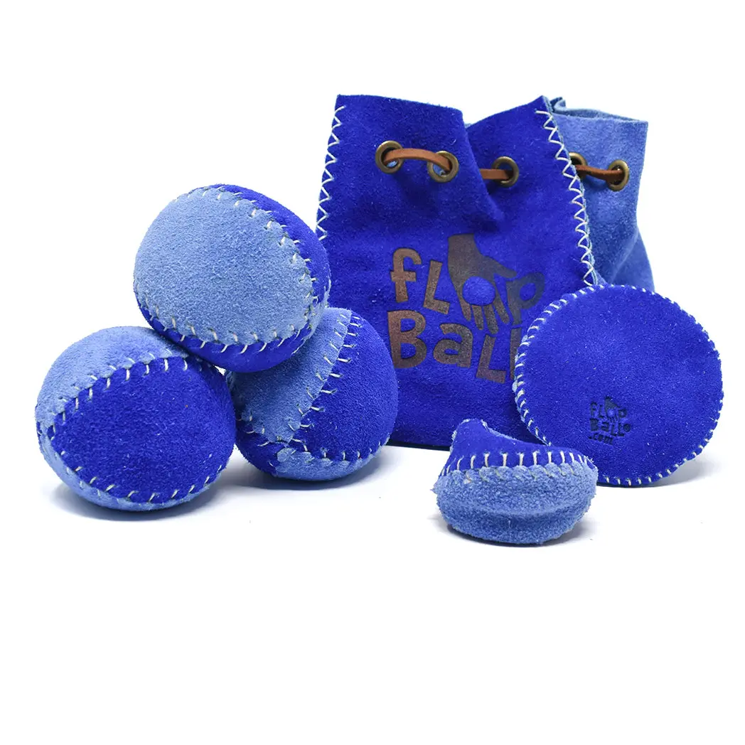 Flow-on-the-Go Sack - Juggling Balls, Footbag, & Handsack - Matching Blues